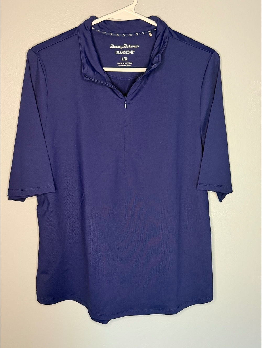 Tommy Bahama IslandZone Women's Navy Blue Quarter-Zip Performance Shirt L/G